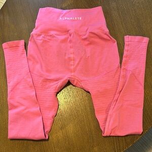 Alphalete Pink Seamless Leggings with Ribbed Waistband